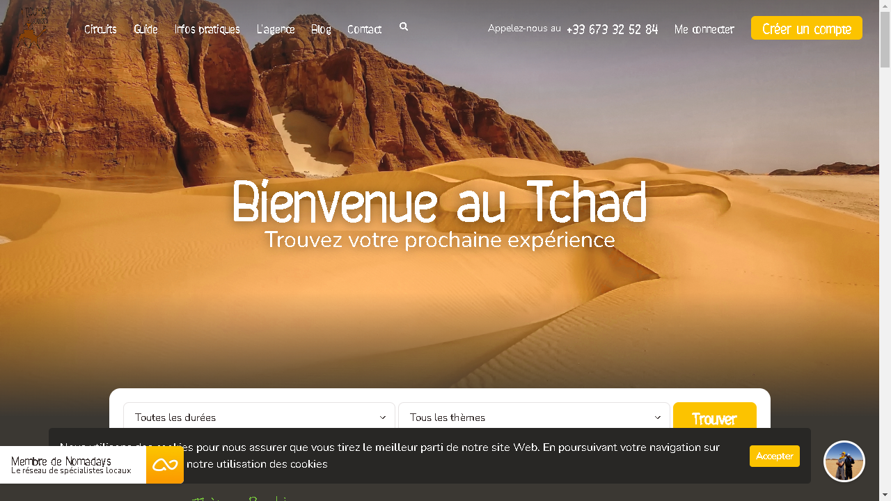 Capture d'écran de https://www.voyagetchad.com/